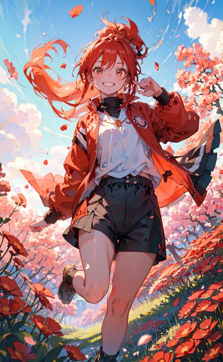 84796-4028370759-fisheye lens, masterpiece, best quality, 1girl, jumping in a field of red flowers, (petals_1.2), red ponytail, long hair, oversi.png